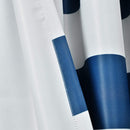 Navy Stripe Room Darkening 84-Inch Rod Pocket Window Curtain Panel Pair-Royal Tradition-Egyptian Linens