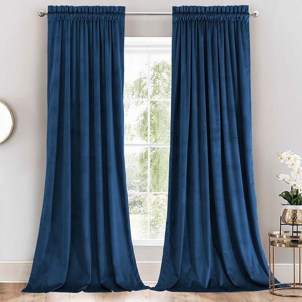 Heavyweight Velvet Curtain Rod Pocket Panels (Set of 2)