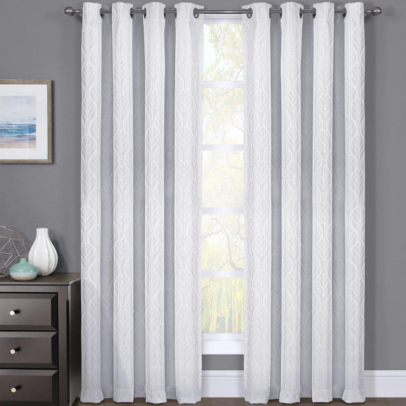 Pair Hilton Blackout Curtains Jacquard Thermal Insulated Set of 2 Panels