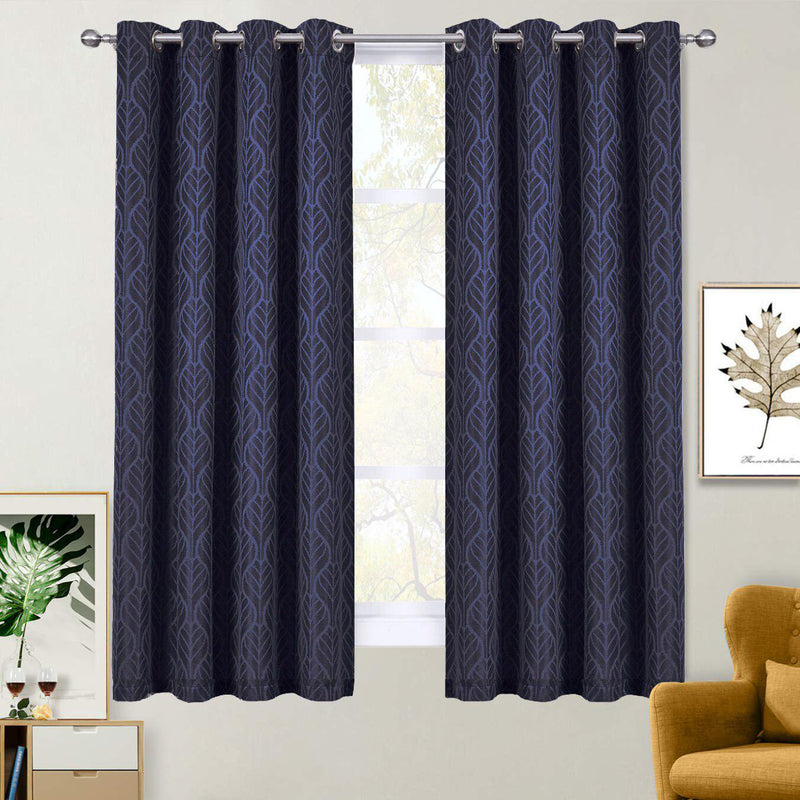 Pair Hilton Blackout Curtains Jacquard Thermal Insulated Set of 2 Panels