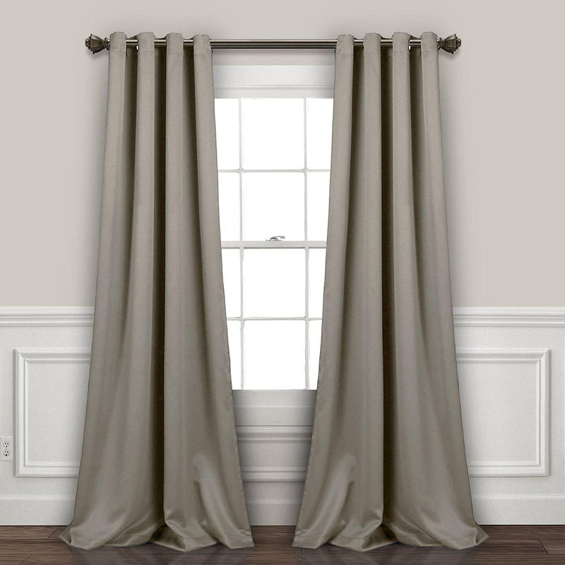 Grey Room Darkening Curtain Panel Pair - 55" W X 98" L Each Panel-Royal Tradition-Egyptian Linens