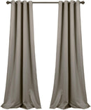 Grey Room Darkening Curtain Panel Pair - 55" W X 98" L Each Panel-Royal Tradition-Egyptian Linens