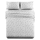 Split King Adjustable Sheet Set Heavyweight Printed Flannel (Modern Dot Pattern) Sheet Sets-Egyptian Linens