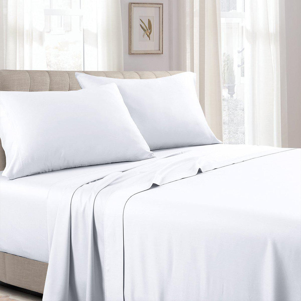 Split Queen Bed Sheet Set Solid 340 Thread Count