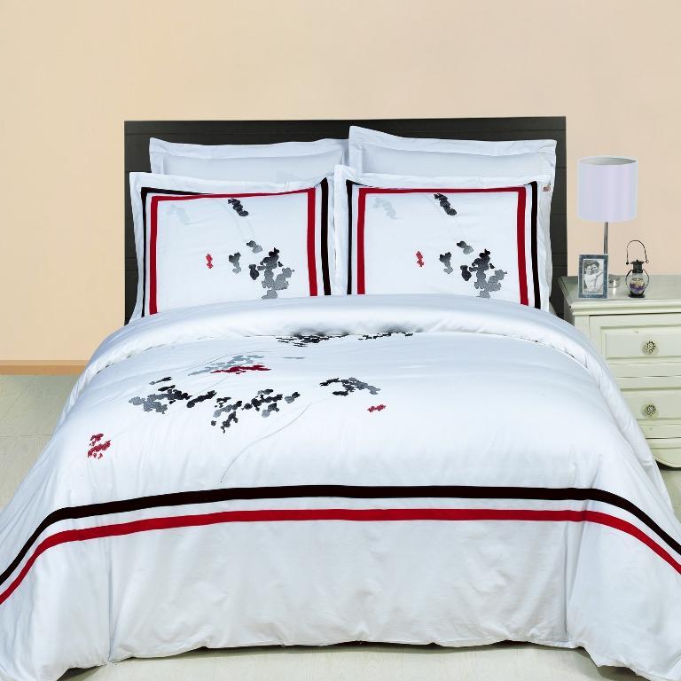Florence Embroidered 100% Cotton 3-Piece Duvet Cover Set-Royal Tradition-Full/Queen-Egyptian Linens