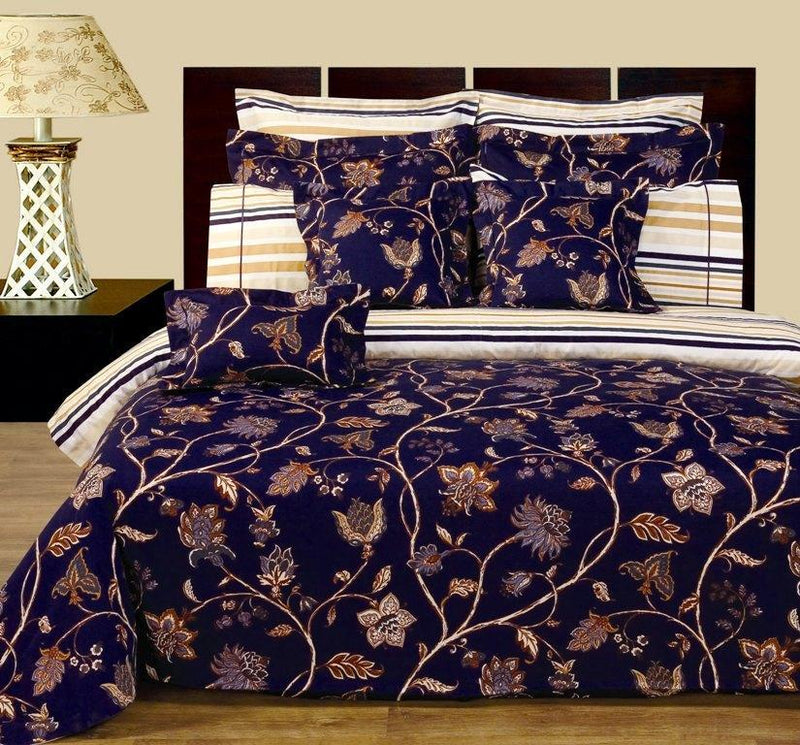 Lilian 11-PC Duvet Cover & Sheet Set 100% Cotton Reversible Bedding Set-Royal Tradition-Full-Egyptian Linens